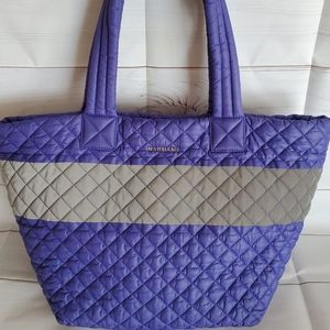 MZ Wallace Color Block Ultramarine Blue and Silver Reflective Medium Met…